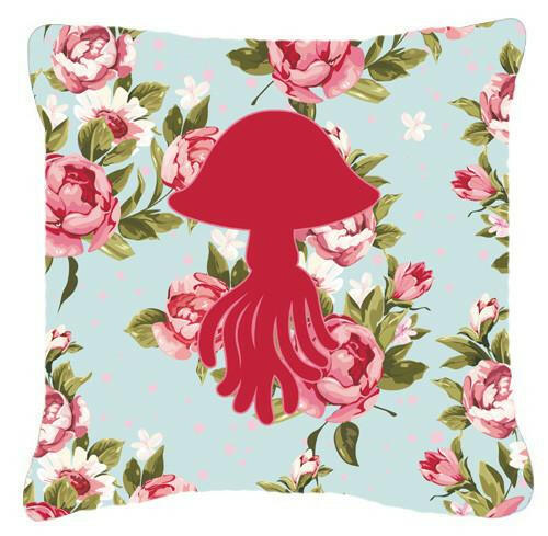 Jellyfish Shabby Chic Blue Roses   Canvas Fabric Decorative Pillow BB1089 - the-store.com
