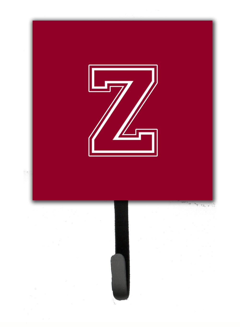 Letter Z Initial Monogram - Maroon and White Leash Holder or Key Hook by Caroline&#39;s Treasures