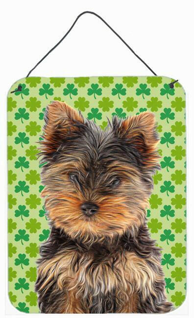 St. Patrick&#39;s Day Shamrock Yorkie Puppy / Yorkshire Terrier Wall or Door Hanging Prints KJ1202DS1216 by Caroline&#39;s Treasures
