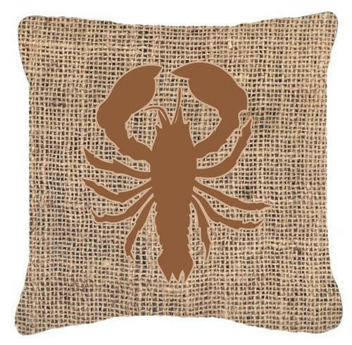 Lobster Burlap and Brown   Canvas Fabric Decorative Pillow BB1015 - the-store.com