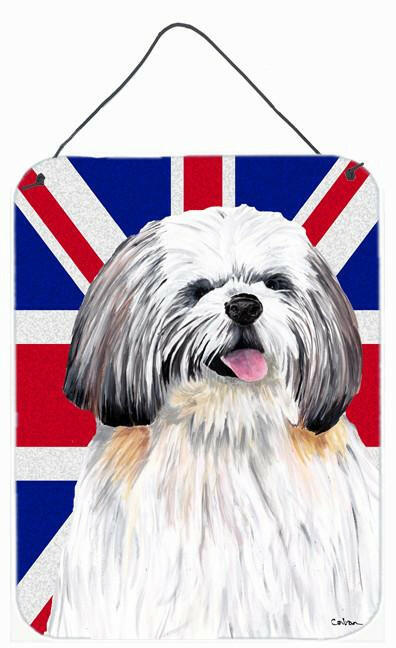 Shih Tzu with English Union Jack British Flag Wall or Door Hanging Prints SC9840DS1216 by Caroline&#39;s Treasures