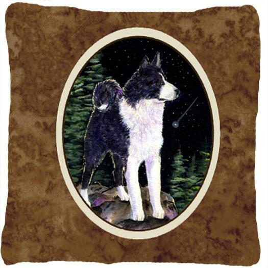Starry Night Karelian Bear Dog Decorative   Canvas Fabric Pillow by Caroline's Treasures