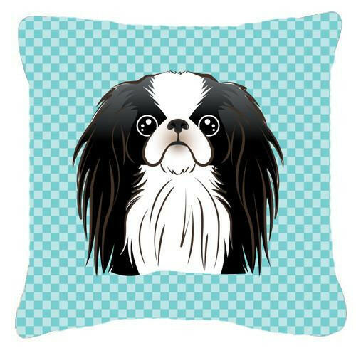 Checkerboard Blue Japanese Chin Canvas Fabric Decorative Pillow BB1168PW1414 - the-store.com