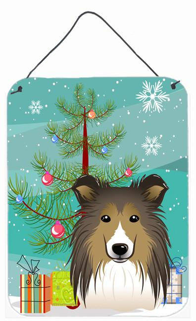 Christmas Tree and Sheltie Wall or Door Hanging Prints BB1614DS1216 by Caroline's Treasures
