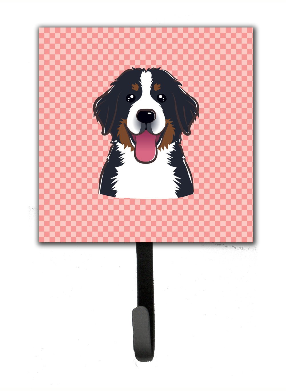 Checkerboard Pink Bernese Mountain Dog Leash or Key Holder BB1237SH4 by Caroline&#39;s Treasures
