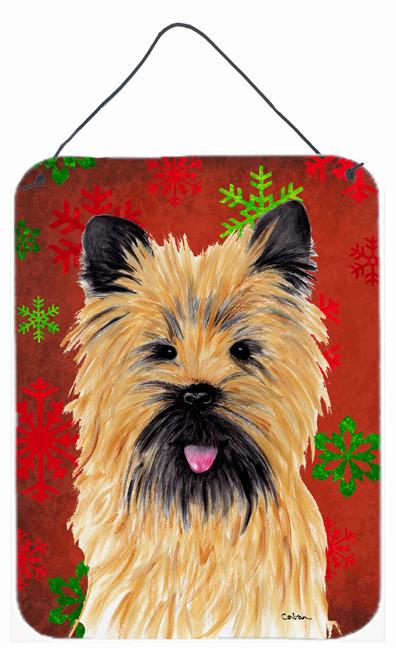 Cairn Terrier Red Snowflakes Holiday Christmas Metal Wall Door Hanging Prints by Caroline&#39;s Treasures