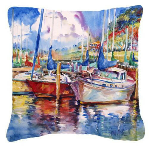 Tree Boats Sailboats Canvas Fabric Decorative Pillow JMK1247PW1414 by Caroline&#39;s Treasures