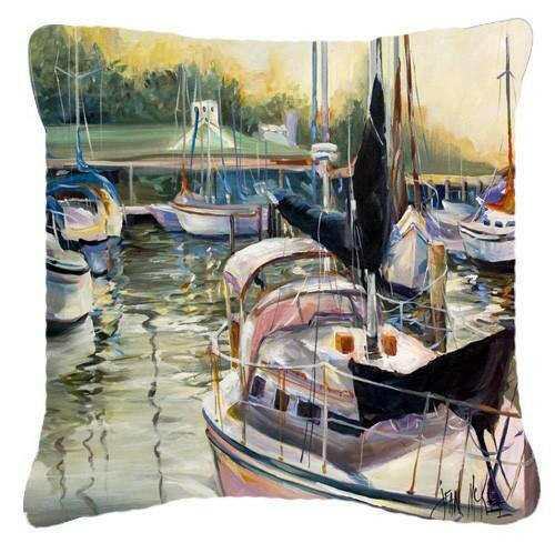 Black Sails Sailboats Canvas Fabric Decorative Pillow JMK1246PW1414 by Caroline&#39;s Treasures