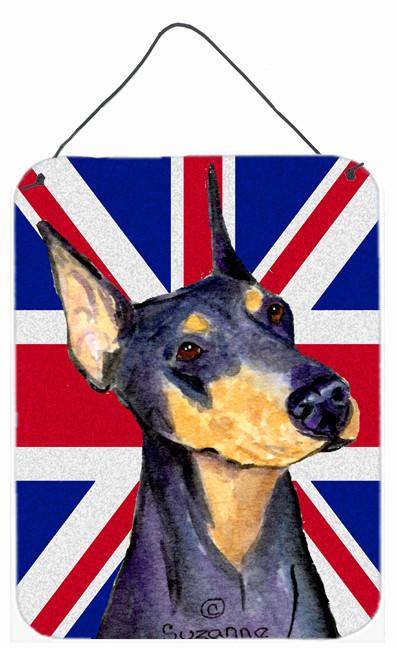 Doberman with English Union Jack British Flag Wall or Door Hanging Prints SS4937DS1216 by Caroline&#39;s Treasures