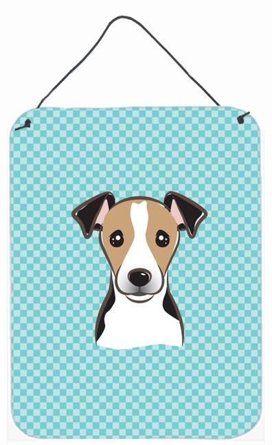 Checkerboard Blue Jack Russell Terrier Wall or Door Hanging Prints BB1199DS1216 by Caroline&#39;s Treasures