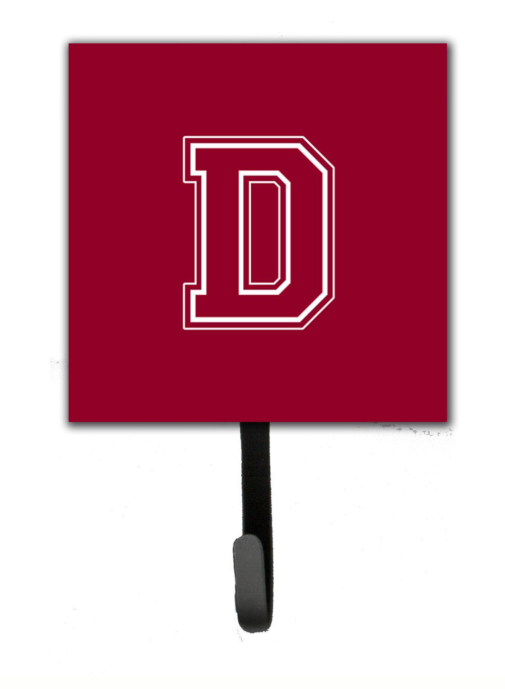 Letter D Initial Monogram - Maroon and White Leash Holder or Key Hook by Caroline's Treasures