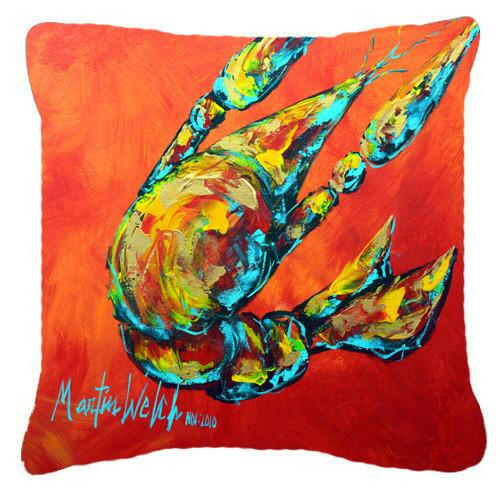 Crawfish Spicy Craw  Canvas Fabric Decorative Pillow MW1131PW1414 by Caroline&#39;s Treasures