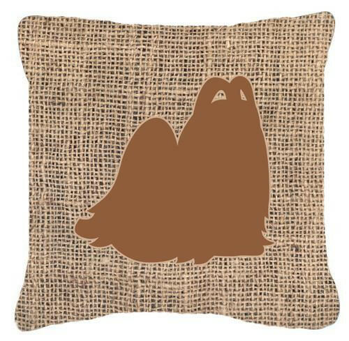 Maltese Burlap and Brown   Canvas Fabric Decorative Pillow BB1079 - the-store.com