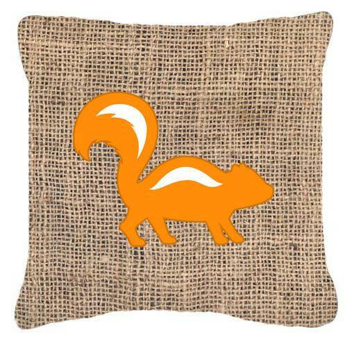Skunk Burlap and Orange   Canvas Fabric Decorative Pillow BB1125 - the-store.com