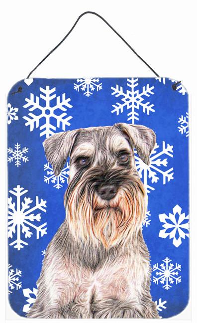 Winter Snowflakes Holiday Schnauzer Wall or Door Hanging Prints KJ1179DS1216 by Caroline&#39;s Treasures
