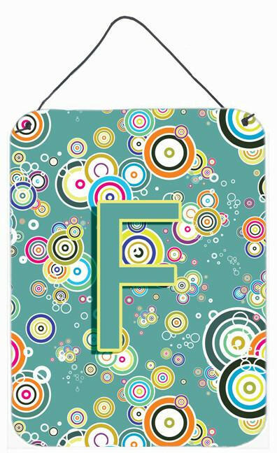 Caroline's Treasures Letter F Circle Circle Teal Initial Alphabet Wall or Door Hanging Prints CJ2015-FDS1216