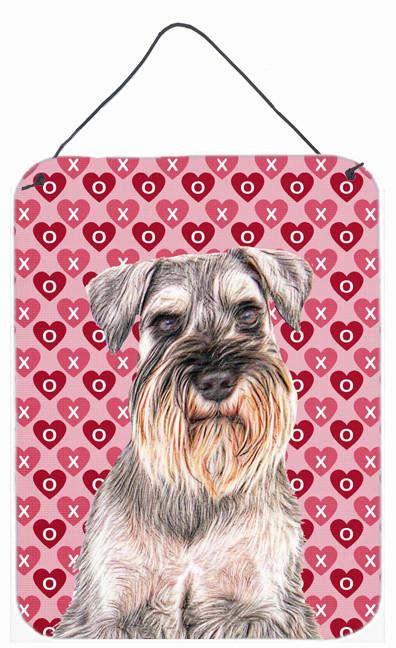 Hearts Love and Valentine&#39;s Day Schnauzer Wall or Door Hanging Prints KJ1193DS1216 by Caroline&#39;s Treasures