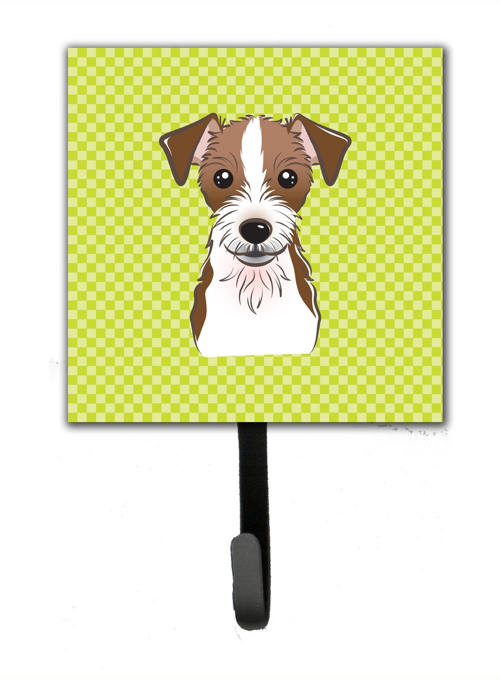 Checkerboard Lime Green Jack Russell Terrier Leash or Key Holder BB1264SH4 by Caroline&#39;s Treasures