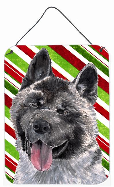 Akita Candy Cane Holiday Christmas Wall or Door Hanging Prints SC9480DS1216 by Caroline&#39;s Treasures