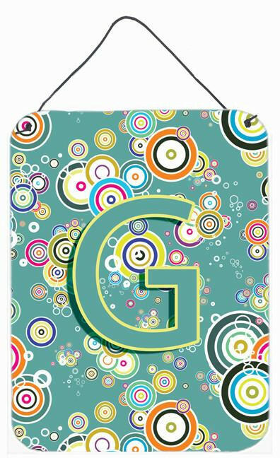 Caroline's Treasures Letter G Circle Circle Teal Initial Alphabet Wall or Door Hanging Prints CJ2015-GDS1216