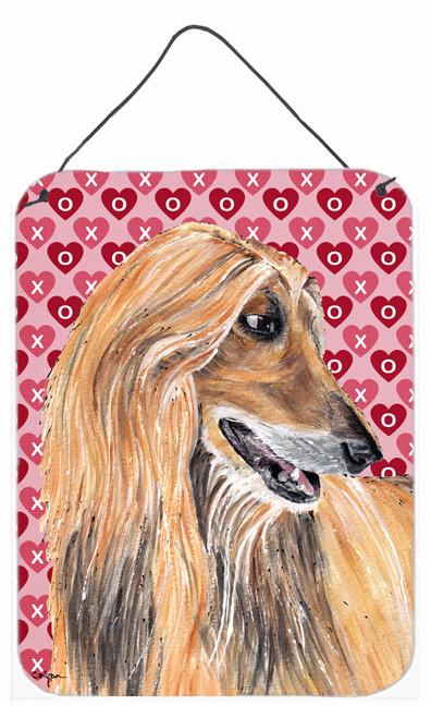 Afghan Hound Hearts Love and Valentine&#39;s Day Wall or Door Hanging Prints SC9503DS1216 by Caroline&#39;s Treasures