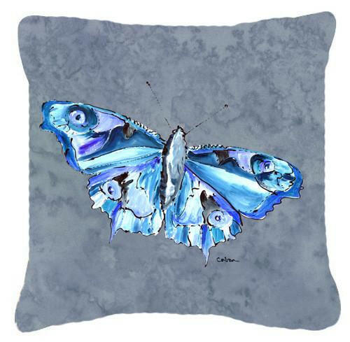 Caroline's Treasures Butterfly on Gray Canvas Throw Pillow - 14x14 Decorative Pillow – Art for Your Home & Patio