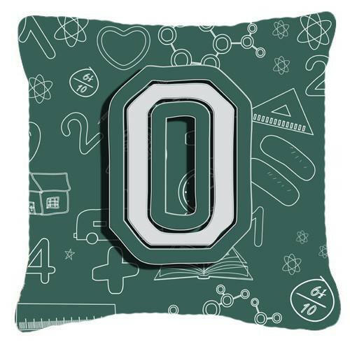 Letter O Back to School Initial Canvas Fabric Decorative Pillow CJ2010-OPW1414 by Caroline&#39;s Treasures