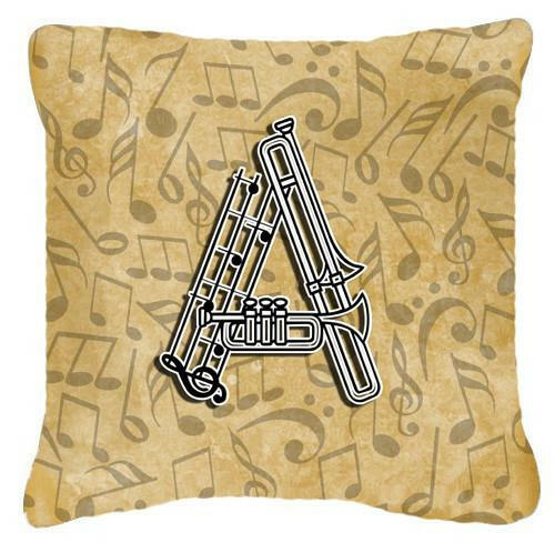 Letter A Musical Instrument Alphabet Canvas Fabric Decorative Pillow CJ2004-APW1414 by Caroline's Treasures