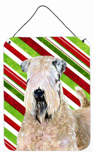 Wheaten Terrier Soft Coated Candy Cane Christmas Wall or Door Hanging Prints by Caroline&#39;s Treasures