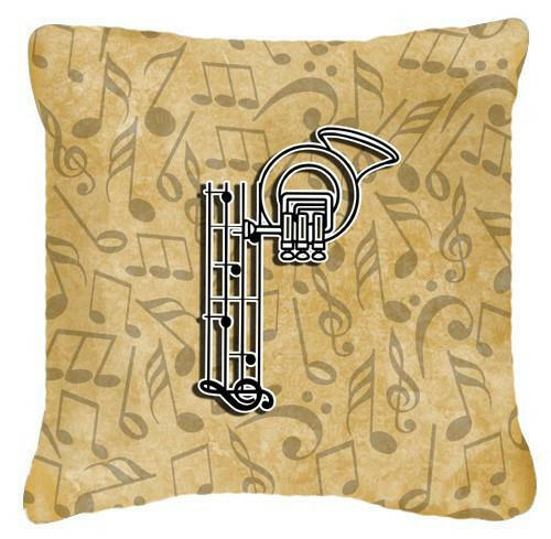 Letter P Musical Instrument Alphabet Canvas Fabric Decorative Pillow CJ2004-PPW1414 by Caroline&#39;s Treasures