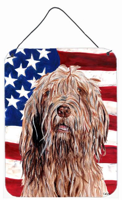 Otterhound with American Flag USA Wall or Door Hanging Prints SC9637DS1216 by Caroline's Treasures