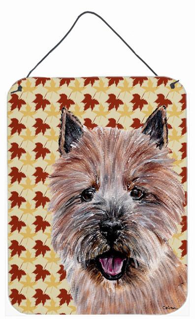 Norwich Terrier Fall Leaves Wall or Door Hanging Prints SC9686DS1216 by Caroline's Treasures