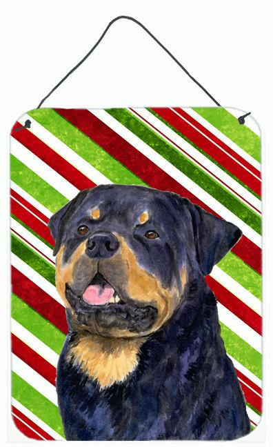 Rottweiler Candy Cane Holiday Christmas Wall or Door Hanging Prints by Caroline&#39;s Treasures