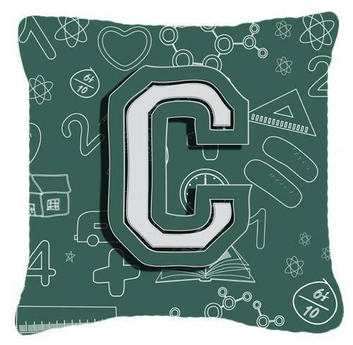 Letter C Back to School Initial Canvas Fabric Decorative Pillow CJ2010-CPW1414 by Caroline&#39;s Treasures