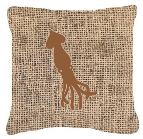 Squid Burlap and Brown   Canvas Fabric Decorative Pillow BB1096 - the-store.com
