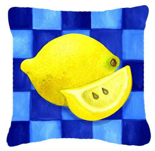 Lemon in Blue by Ute Nuhn Canvas Decorative Pillow WHW0116PW1414 by Caroline's Treasures