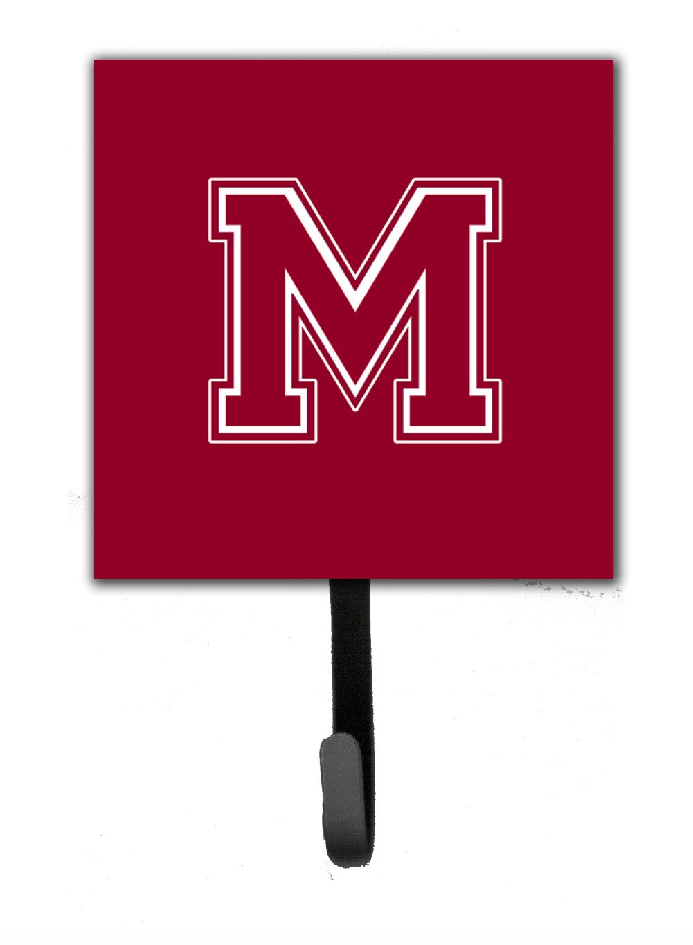 Letter M Initial Monogram - Maroon and White Leash Holder or Key Hook by Caroline's Treasures