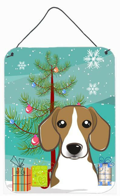 Christmas Tree and Beagle Wall or Door Hanging Prints BB1611DS1216 by Caroline&#39;s Treasures