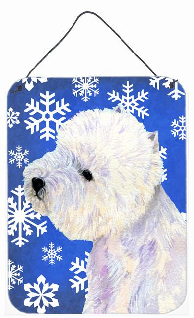 Westie Winter Snowflakes Holiday Aluminium Metal Wall or Door Hanging Prints by Caroline's Treasures