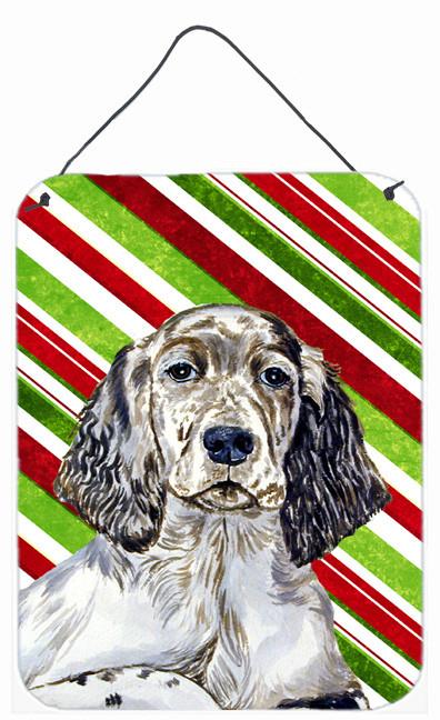 English Setter Candy Cane Holiday Christmas Wall or Door Hanging Prints by Caroline&#39;s Treasures