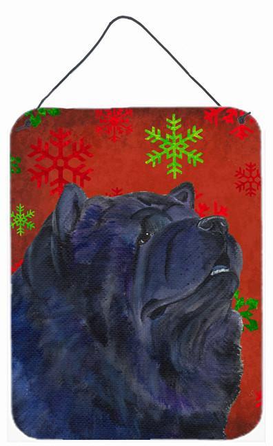 Chow Chow Red Snowflakes Holiday Christmas Wall or Door Hanging Prints by Caroline's Treasures