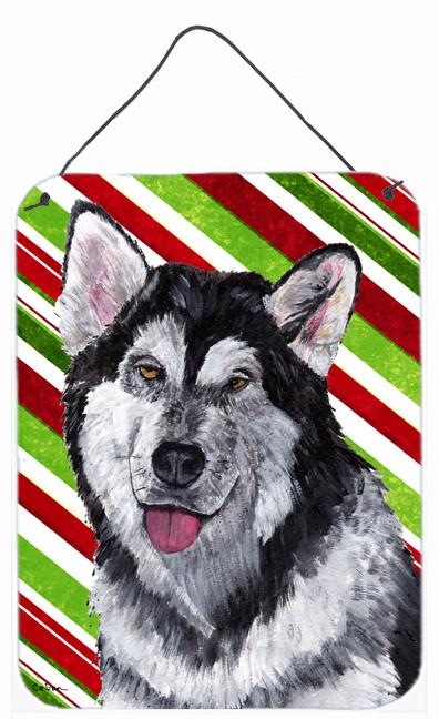 Alaskan Malamute Candy Cane Holiday Christmas Wall or Door Hanging Prints SC9490DS1216 by Caroline's Treasures
