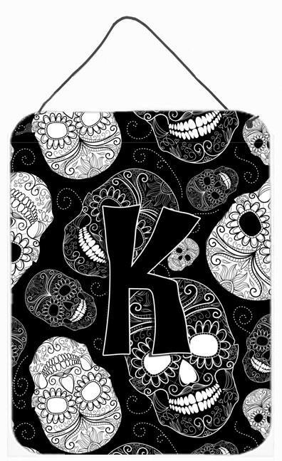 Caroline's Treasures Letter K Day of the Dead Skulls Black Wall or Door Hanging Prints CJ2008-KDS1216