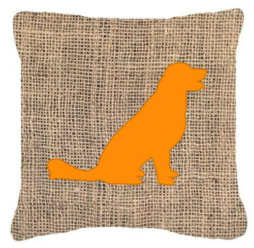 Labrador Burlap and Orange   Canvas Fabric Decorative Pillow BB1076 - the-store.com