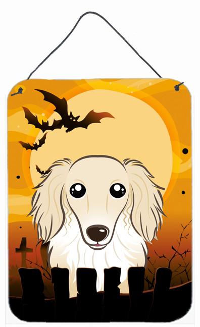 Halloween Longhair Creme Dachshund Wall or Door Hanging Prints BB1770DS1216 by Caroline&#39;s Treasures