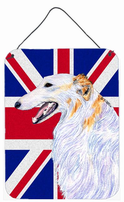 Borzoi with English Union Jack British Flag Wall or Door Hanging Prints SS4917DS1216 by Caroline's Treasures
