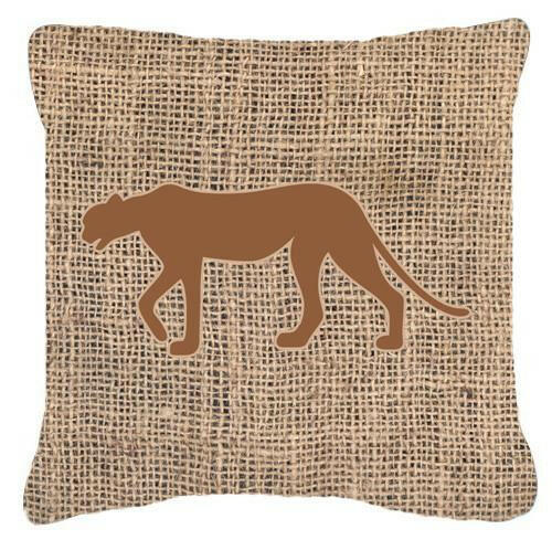 Leopard Burlap and Brown   Canvas Fabric Decorative Pillow BB1004 - the-store.com