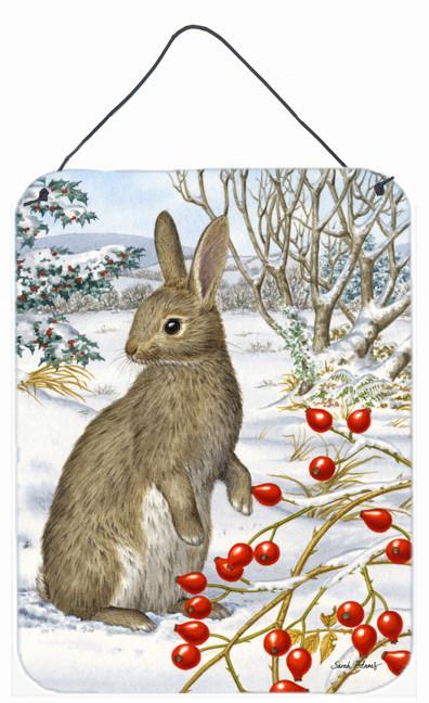 Rabbit with Berries Wall or Door Hanging Prints ASA2035DS1216 by Caroline&#39;s Treasures