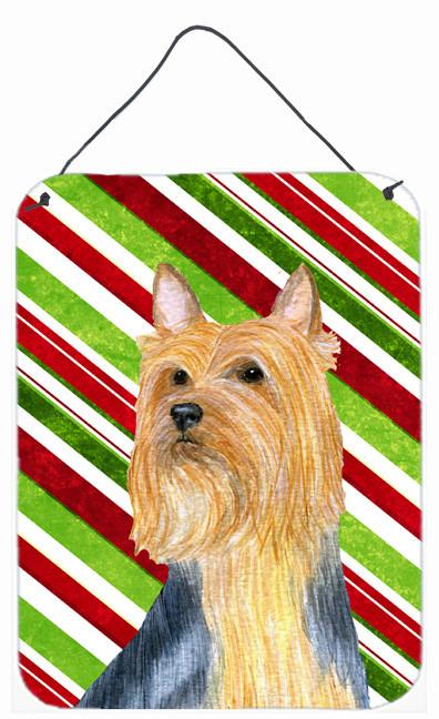 Silky Terrier Candy Cane Holiday Christmas Wall or Door Hanging Prints by Caroline&#39;s Treasures