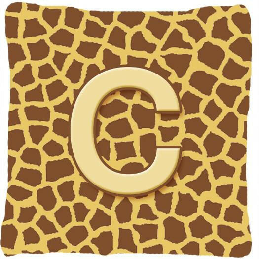Monogram Initial C Giraffe Decorative   Canvas Fabric Pillow CJ1025 - the-store.com